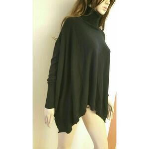 UNIQ Size S /M Women’s Knit Poncho Sweater Black Cowl Neck